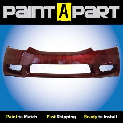Fits:2009 2010 2011 Honda Civic Sedan Front Bumper Painted R525P Tango Red Pearl - Image 1 of 4