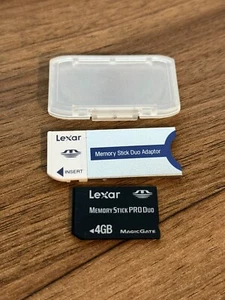 Lexar Memory Stick Pro Duo 4GB Camera Memory Card with Memory Stick Duo Adaptor - Picture 1 of 3