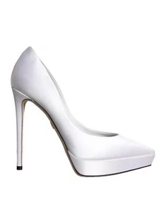 Dolce&Gabbana Women White Pumps Viscose Silk Solid Party High Heel Shoes EUR 39 - Picture 1 of 8