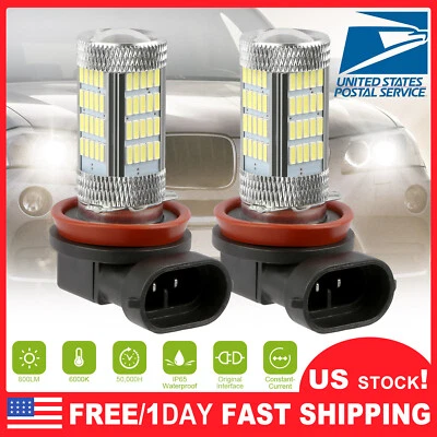 2x 6000K Blanco H11 H9 H8 4014 LED Proyector Coche Luz Antiniebla DRL Bombillas Foto 1 de 4