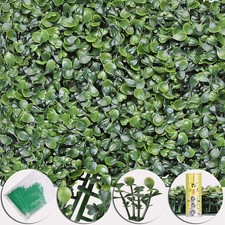 24pcs Artificial UV Boxwood Mat Wall Hedge Decor w/ Ties Grass Fake Fence 10x10"