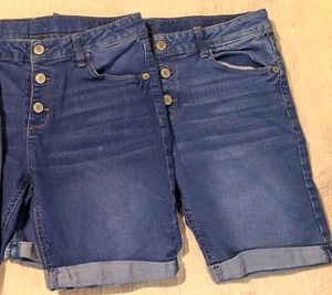 Thereabouts Girls Lot of 2 Bermuda Shorts Denim Adjustable waist size 16 - Picture 1 of 5