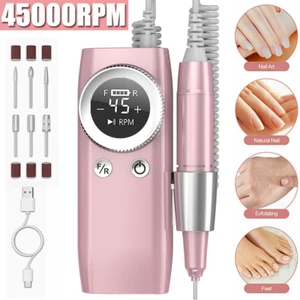45000RPM Electric Nail Drill Machine Manicure Portable Nail Files Set USA Seller - Picture 1 of 26