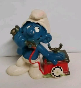 Figurina Schleich Peyo TELEPHONE PUFFO 2" vintage 1980 - Foto 1 di 9