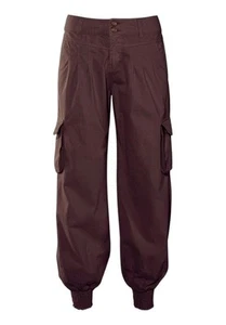 Pantalones de carga de búfalo talla 42 para mujer marrón bomba Aladin pantalones harén algodón L32 NUEVOS - Imagen 1 de 1