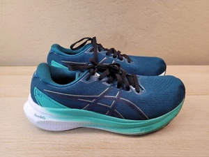 Asics Women’s Gel Kayano 30  Blue Lime Green Running Shoes Size 12 1012B357 EUC - Picture 1 of 11