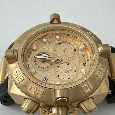 Invicta 16144 Sub-aqua Noma IV Chronograph Gold Dial Steel Men's Diver *NO BAND* - image 1 of 4