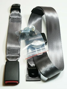 NEW 2 - POINT - STATIC MERCEDES SL 107 , SLC 107 Agate Grey TRW / REPA SEAT BELT - Picture 1 of 2