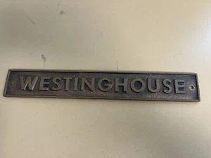 Westinghouse Vintage Werbung Messing Blechschild/Plakette, 12" x 1,75" - Bild 1 von 7