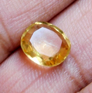 3,40 kt natürlicher zertifizierter brasilianischer Zitronentopas oval geschliffener loser Edelstein 9,8 x 8,9 mm - Bild 1 von 7
