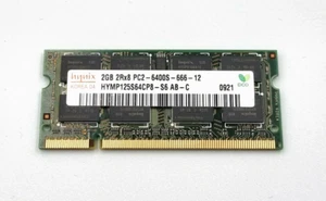 Hynix 2GB 2RX8 DDR2 800MHz PC2-6400S SODIMM Laptop RAM Memory 200 Pin - Foto 1 di 3