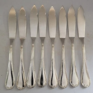 8 Vintage Malta Spain 18/10 Stainless Steel 8 1/4" Fish Knife Knives - Picture 1 of 8