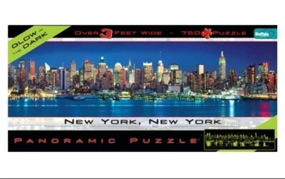 NIB New York, New York Panoramic Puzzle GLOW IN DARK.  Buffalo Brand 750 pieces - Image 1 of 2