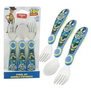 Disney Baby Toddler Toy Story Stainless Steel 3 Piece Utensil Set Forks & Spoon - Picture 1 of 1