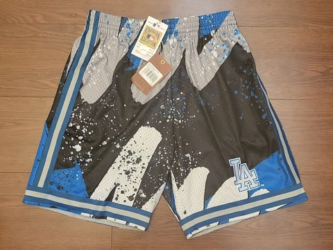Mitchell & Ness Los Angeles DODGERS MLB BLOWN OUT FASHION SHORTS Sz Large  *NEW* Cover
