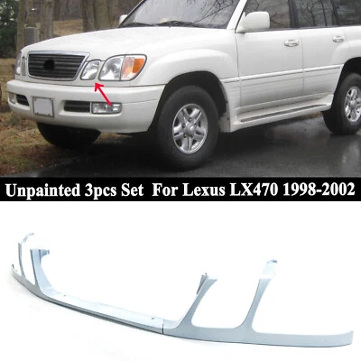 Parachoques delantero embellecedor de faros debajo de imprimación de red 3 piezas para Lexus LX470 1998-2002 Foto 1 de 4