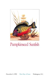USPS FDC Ceremony Program #2481 Pumpkinseed Sunfish Fishing 1992 - Picture 1 of 2