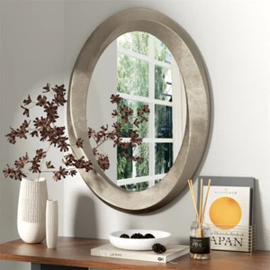 Wandspiegel Holz 80 cm Spiegel antik oval Badspiegel dekorativ Hängespiegel Deko - Bild 1 von 10