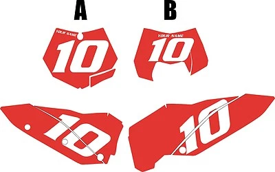 Fits KTM 144SX 2007-2008 Custom Pre-Printed Red Backgrounds with White Numbers Foto 1 de 3