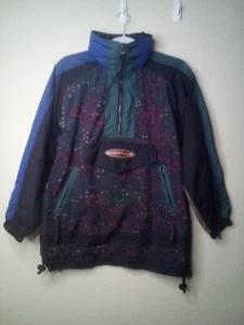 Obermeyer Jacket Windbreaker M Juniors Half Pipe Pullover Hood Pocket Green - Picture 1 of 16