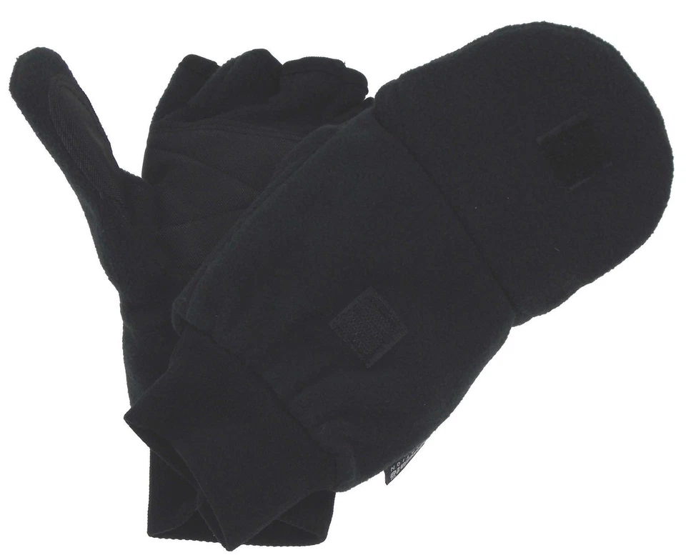 Черные трансформируемые перчатки варежки Athletech для работы 3M Thinsulate мужские из мягкого флиса - Изображение 1 из 3