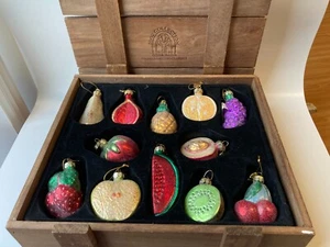 Thomas Pacconi Classics Ornamente Glas Obst 2002 Holzkiste 12er Set - Bild 1 von 4