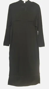 St. John for I. Magnin Women's 12 Black Zipper Sweater Dress Midi Length w/flaw - Picture 1 of 19