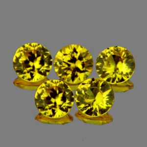 Natural 4.00 mm 5 pcs Round Intense Canary Yellow Sapphire {Flawless-VVS} - Picture 1 of 2