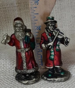 Russ Berrie Yuletide reliquia villancico masculino con violín y estatuilla de Santa #9570 - Imagen 1 de 7