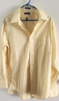 Izod Mens Size XL 17 1/2 34/35 Yellow Long Sleeve Dress Shirt. NWOT. Stretch. - Image 1 of 4
