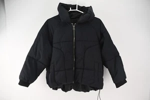 Urban Outfitter Womens Black Full Zip Hooded Puffer Jacket Size XS - Picture 1 of 7