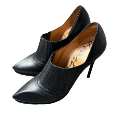 Lanvin Black Made in Italy Leather Ankle High Heel Booties Size EU 38/US 8 — 第 1/4 张图片