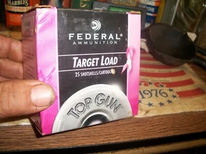 FEDERAL TOP GUN SHOTGUN SHELL BOX TARGET EMPTY PAPER shot 12 gauge RARE PINK - Picture 1 of 7