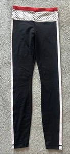 Lululemon Active Yoga Run Black White Red Long Leggings - Size 6 US / 10 AUS EUC - Picture 1 of 8