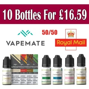 Vapemate Classic E Liquid 10x 10ml bottles | Vape Juice 50/50 VG/PG UK MADE - Picture 1 of 1