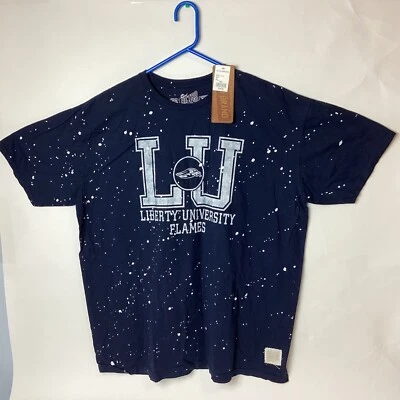 Liberty Flames Retrobrand T Shirt Navy Blue & White Paint Splatter 2XL Mens NWT - Image 1 of 4