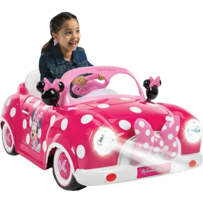 Disney Minnie Convertible Coche Ratón 6V Juguete de Paseo a Batería, Edades 3+ Foto 1 de 4
