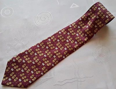 GENTS VINTAGE AUTHENTIC BEAUFORT TIE RACK CONTRABASS RED SILK MEN'S NECK TIE - Image 1 of 4