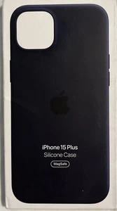 Genuine Apple Silicone Case with MagSafe for iPhone 15 Plus Black - New. - Picture 1 of 3