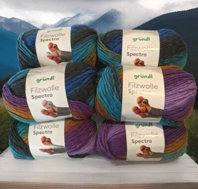 Wolle/ Filzwolle/ Schurwolle/ Gründl10×100g(10×100m) 50 € - Bild 1 von 4