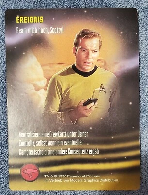 GERMAN Star Trek The Card Game Fleer Oversized Promo  Beam mich hoch, Scotty! - Image 1 of 3