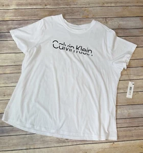 Calvin Klein performance Women’s Plus Size logo white T-shirt 2X - Picture 1 of 5
