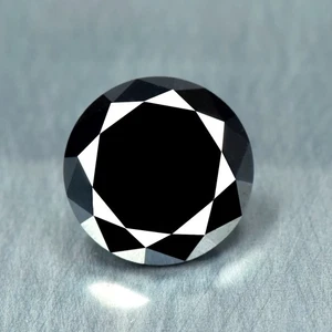 1.77Ct Brilliant Round Cut _ Excellent Quality Natural JET BLACK DIAMOND - Picture 1 of 2