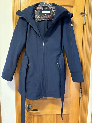 Womens Eliza J  Navy Blue Belted Parka Jacket Size XL w/Pockets - Image 1 of 4