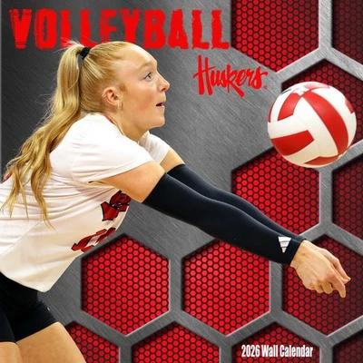 Calendario de pared de voleibol Nebraska Cornhusker 2026 Foto 1 de 2
