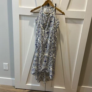 Old Navy Girls Blue/white/cream Geometric Print Hi/Lo Dress Size XXL/16 - Picture 1 of 4