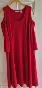Vestido de punto líquido SUSAN GRAVER - L - cuello redondo, 3/4 Cold Shldr Slvs, ajuste/destello - Imagen 1 de 5