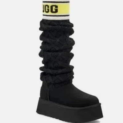 UGG Sobre la Rodilla Clásico Suéter Letra Alto 2" Botas Plataforma Talla 10 Foto 1 de 4
