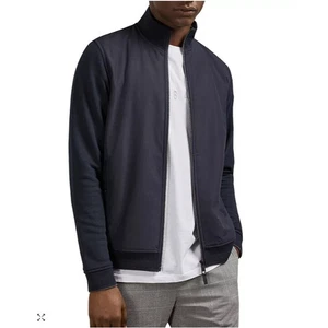 Ted Baker London Dandye Mixed Media Jacke Herren Gr. 5 Blau Reißverschluss Business Freizeit - Bild 1 von 13