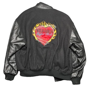 ❤️🔥 Vintage Leder College Jacke Erwachsene XL RAR Sumac Wild Girls Fight Club Wolle - Bild 1 von 14